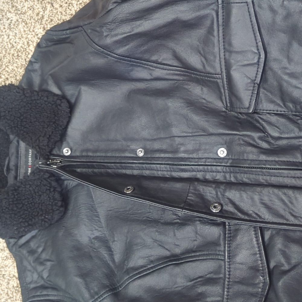 New York & Company leather bomber jacket black size large - Picture 4 of 11